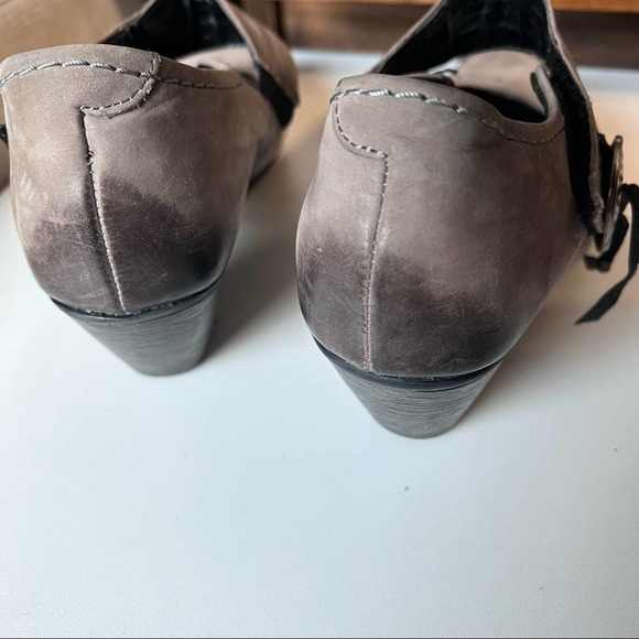 REMONTE DORNDORF SZ 36 Brown Leather Medallion Strappy Mary Janes Heels Pumps - Picture 6 of 8